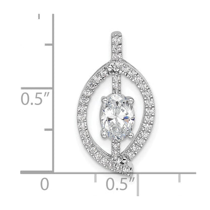 14k White Gold 1/5 Ct. Lab Grown Diamond VS/SI+ G+ 3/4 Ct. Center Round Chain Slide Pendant