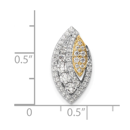 14k Two-tone Two Tone 5/8 Ct. Lab Grown Diamond VS/SI+ G+ Fancy Chain Slide Pendant