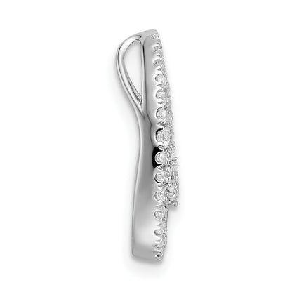 14k White Gold 1/2 Ct. Lab Grown Diamond VS/SI+ G+ Teardrop Cluster Chain Slide Pendant