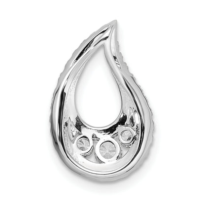 14k White Gold 1/2 Ct. Lab Grown Diamond VS/SI+ G+ Teardrop Cluster Chain Slide Pendant