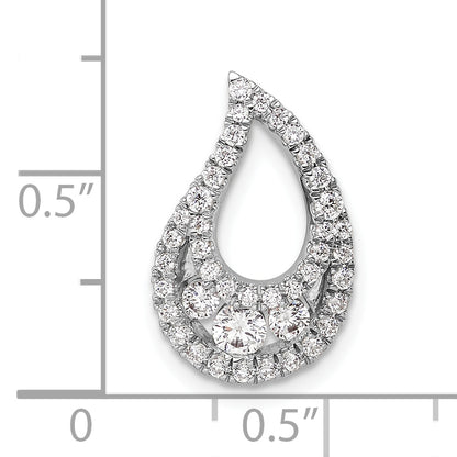 14k White Gold 1/2 Ct. Lab Grown Diamond VS/SI+ G+ Teardrop Cluster Chain Slide Pendant