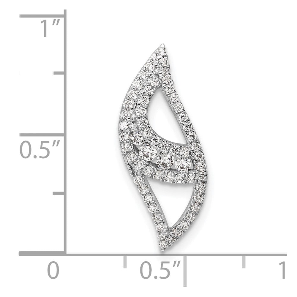 14k White Gold 3/8 Ct. Lab Grown Diamond VS/SI+ G+ Fashion Chain Slide Pendant