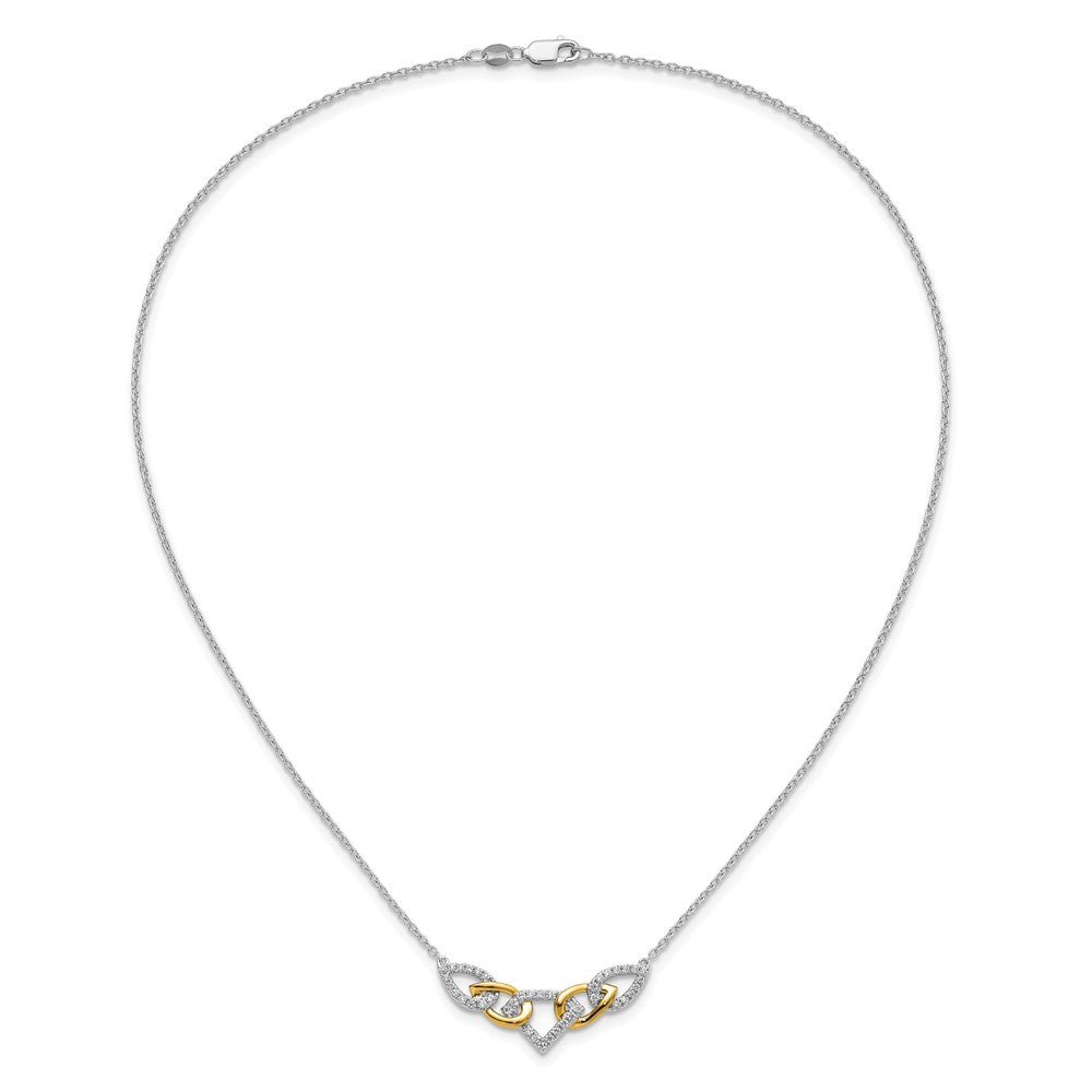 14K Two-Tone Lab Grown VS/SI+ G+ Diamond Linked Teardrop Necklace