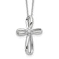 14k White Gold .01 Ct. Lab Grown Diamond VS/SI+ G+ 18 inch Cross Pendant Necklace