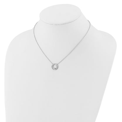 14k White Gold 1/5 Ct. Lab Grown Diamond VS/SI+ G+ 18 inch Fancy Swirl Circle Design Necklace