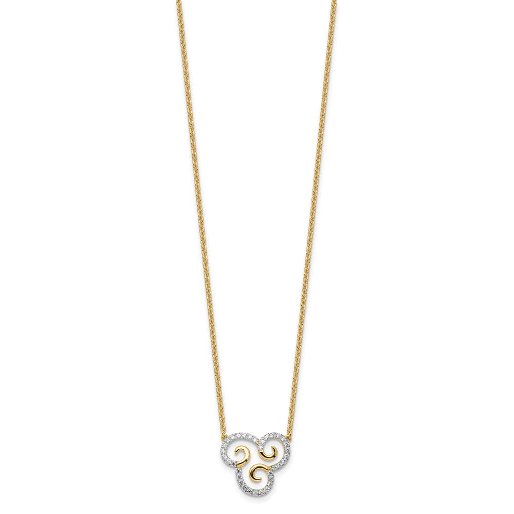 14k Yellow Gold 1/4 Ct. Lab Grown Diamond VS/SI+ G+ Swirls 18 inch Necklace