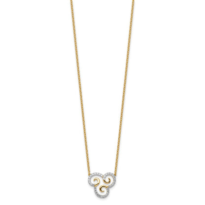 14k Yellow Gold 1/4 Ct. Lab Grown Diamond VS/SI+ G+ Swirls 18 inch Necklace