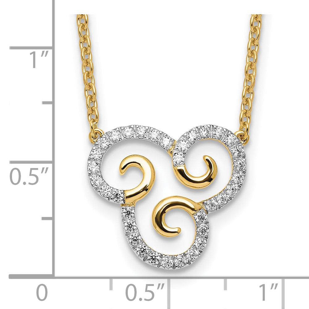 14k Yellow Gold 1/4 Ct. Lab Grown Diamond VS/SI+ G+ Swirls 18 inch Necklace
