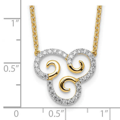 14k Yellow Gold 1/4 Ct. Lab Grown Diamond VS/SI+ G+ Swirls 18 inch Necklace