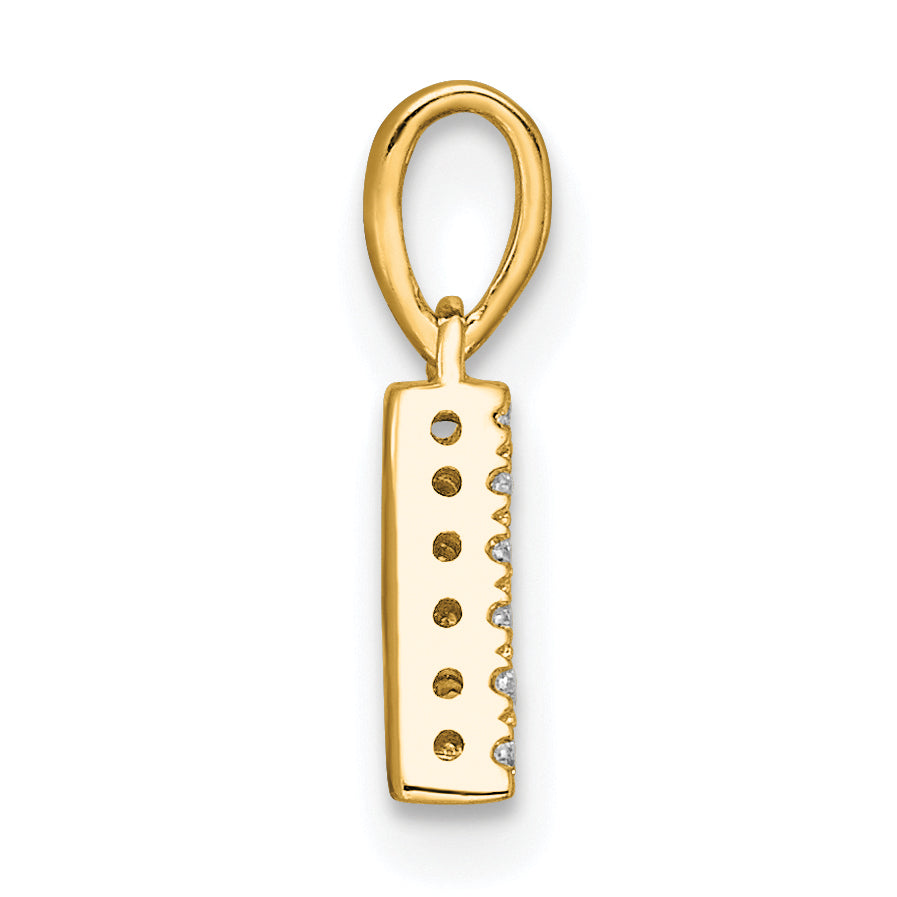 10K Yellow Gold 10K Diamond Letter A Initial With Bail Pendant