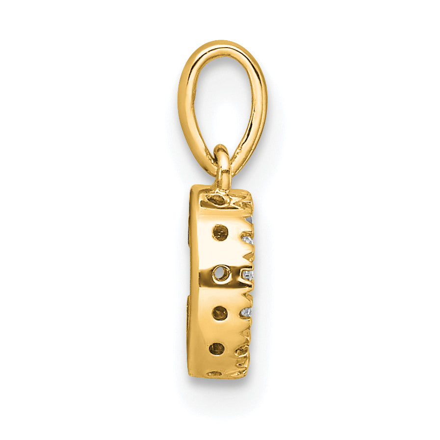 10K Yellow Gold 10K Diamond Letter C Initial With Bail Pendant