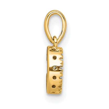 10K Yellow Gold 10K Diamond Letter C Initial With Bail Pendant