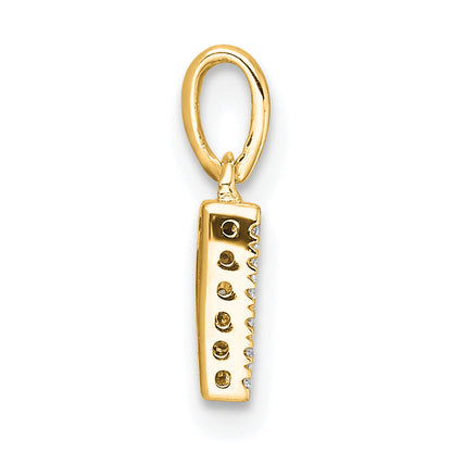 10K Yellow Gold 10K Diamond Letter D Initial With Bail Pendant