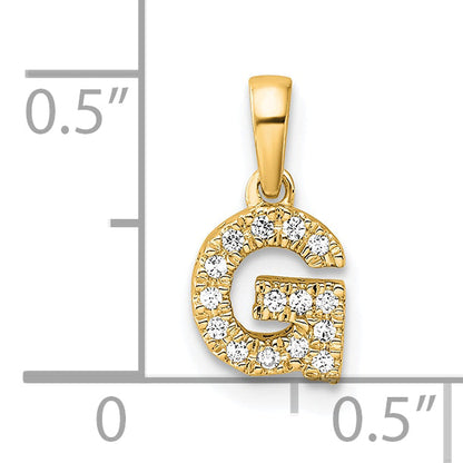 10K Yellow Gold 10K Diamond Letter G Initial With Bail Pendant