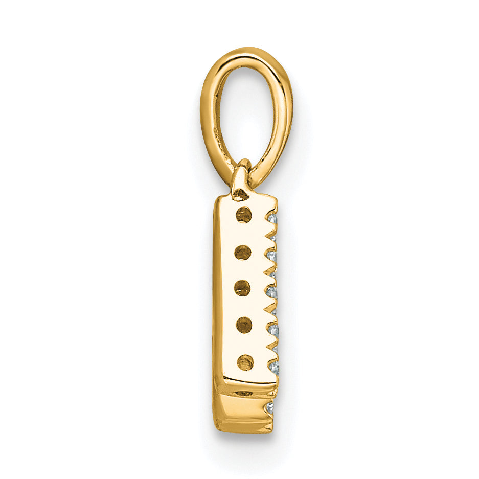 10K Yellow Gold 10K Diamond Letter K Initial With Bail Pendant