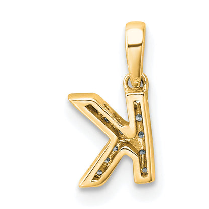 10K Yellow Gold 10K Diamond Letter K Initial With Bail Pendant