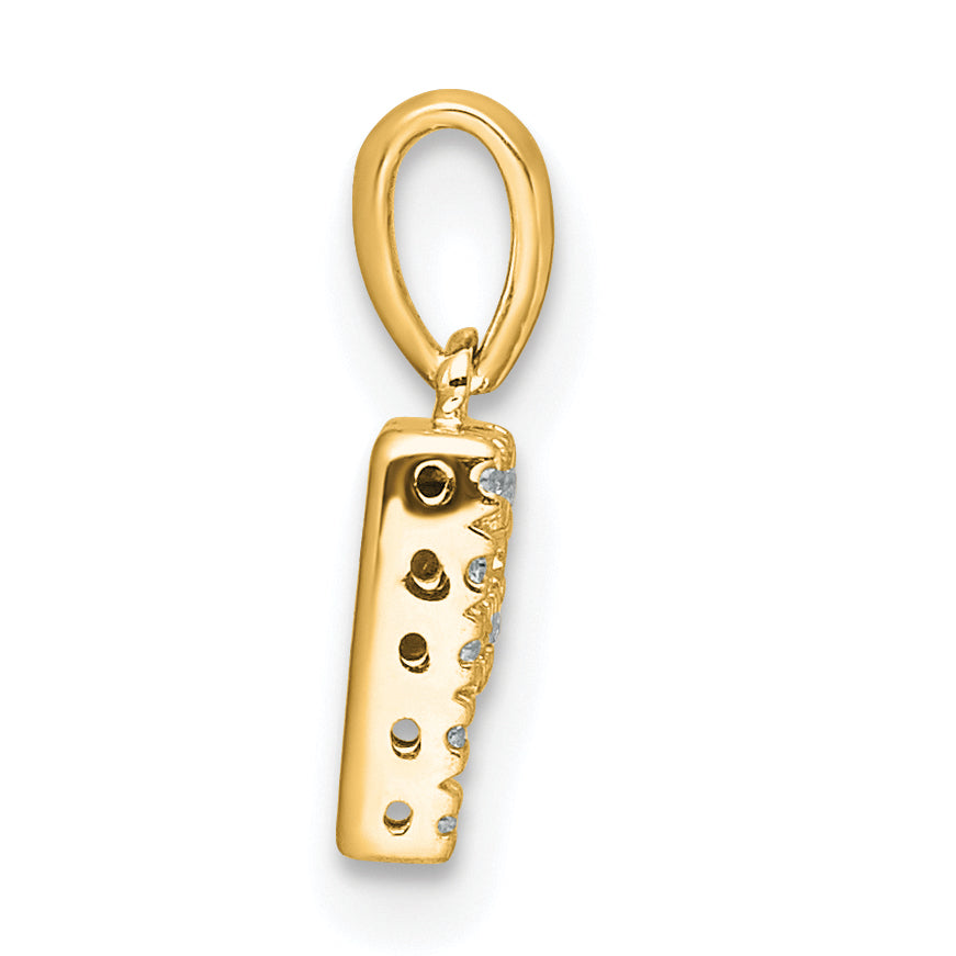 10K Yellow Gold 10K Diamond Letter P Initial With Bail Pendant