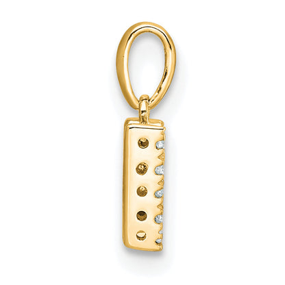 10K Yellow Gold 10K Diamond Letter W Initial With Bail Pendant