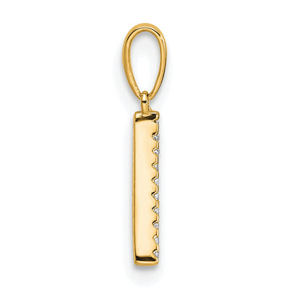 10K Yellow Gold 10K Diamond Letter A Initial Pendant