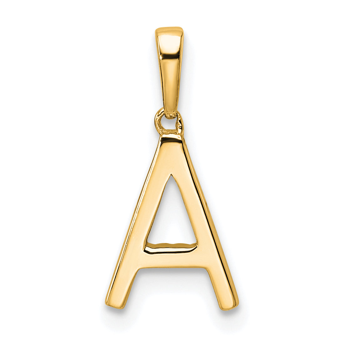 10K Yellow Gold 10K Diamond Letter A Initial Pendant