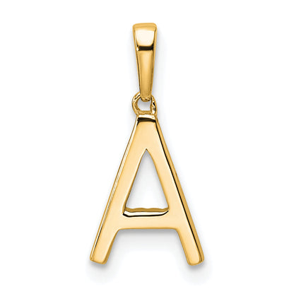 10K Yellow Gold 10K Diamond Letter A Initial Pendant