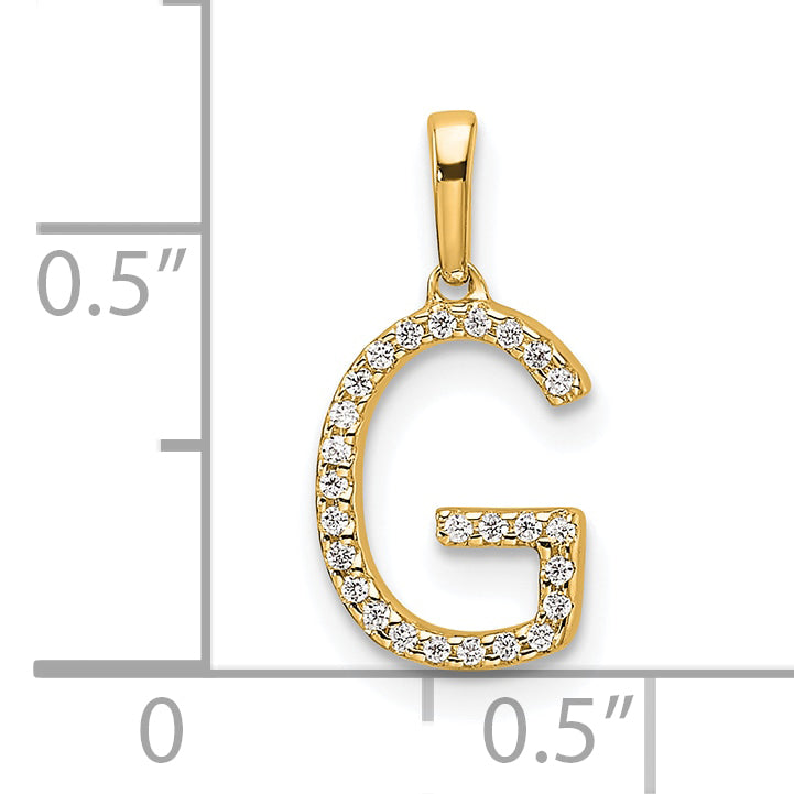 10K Yellow Gold 10K Diamond Letter G Initial Pendant