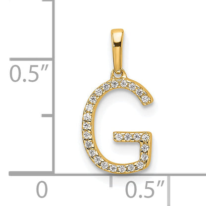 10K Yellow Gold 10K Diamond Letter G Initial Pendant