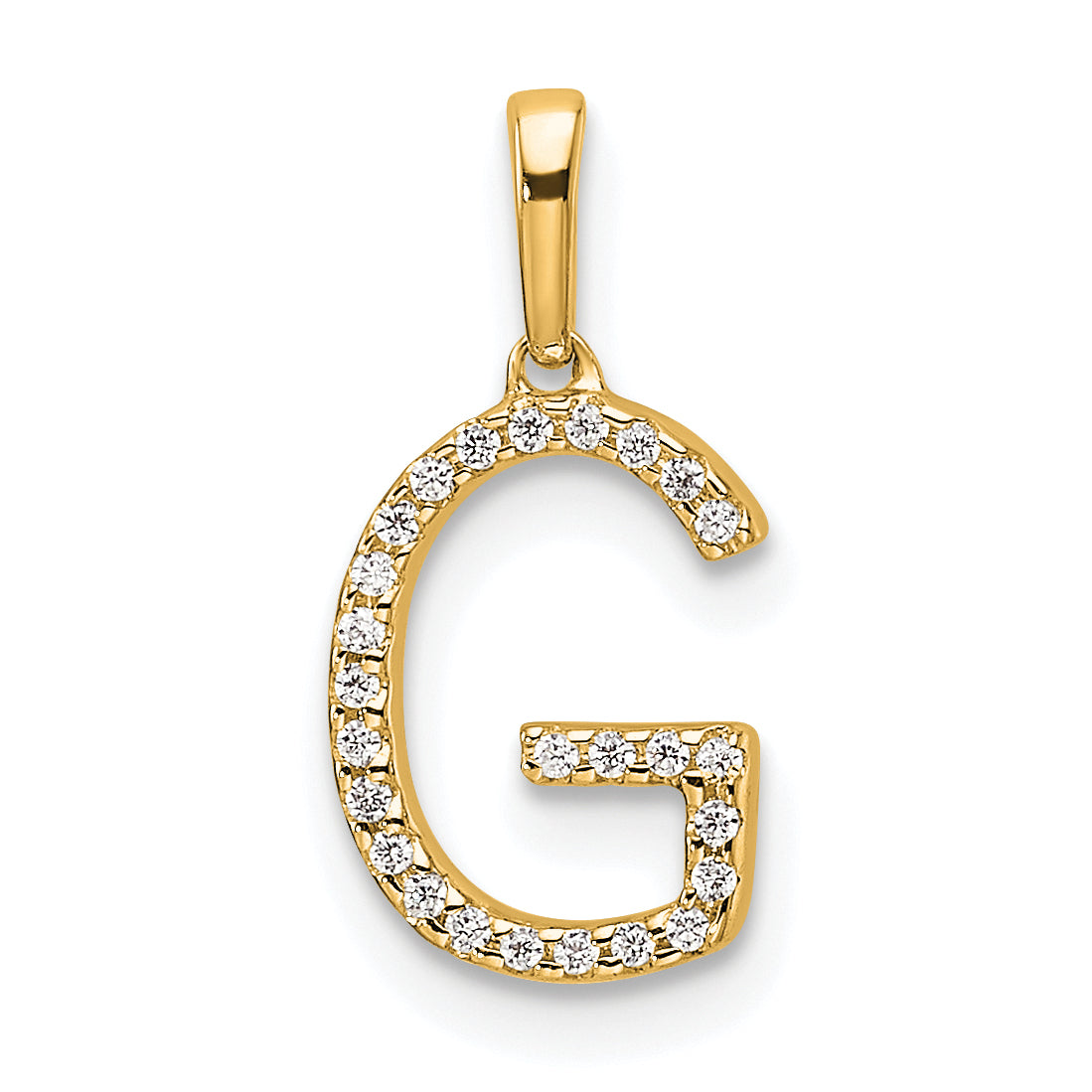 10K Yellow Gold 10K Diamond Letter G Initial Pendant