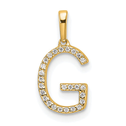 10K Yellow Gold 10K Diamond Letter G Initial Pendant