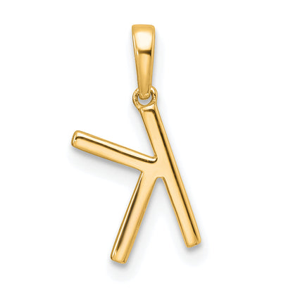 10K Yellow Gold 10K Diamond Letter K Initial Pendant