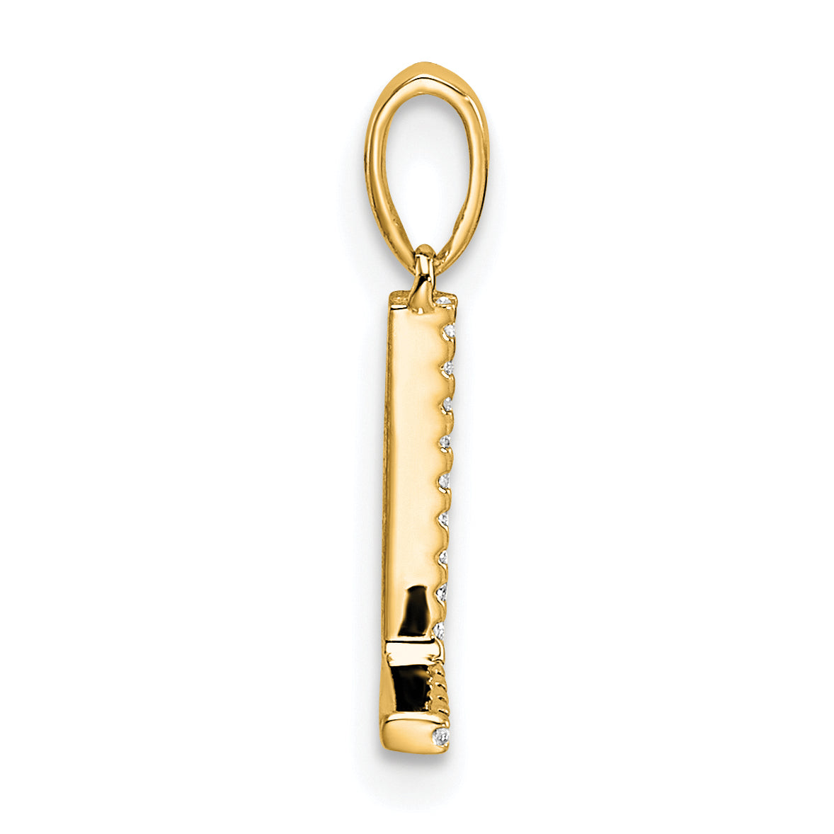 10K Yellow Gold 10K Diamond Letter L Initial Pendant