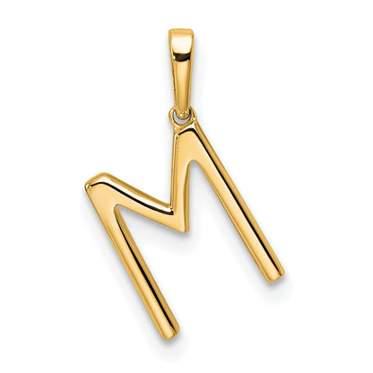 10K Yellow Gold 10K Diamond Letter M Initial Pendant