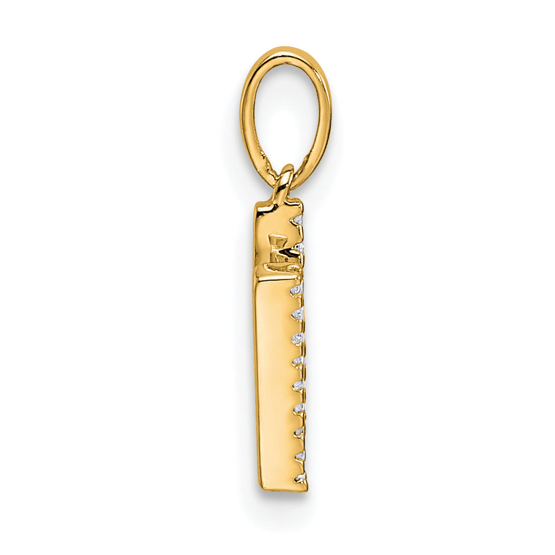 10K Yellow Gold 10K Diamond Letter N Initial Pendant