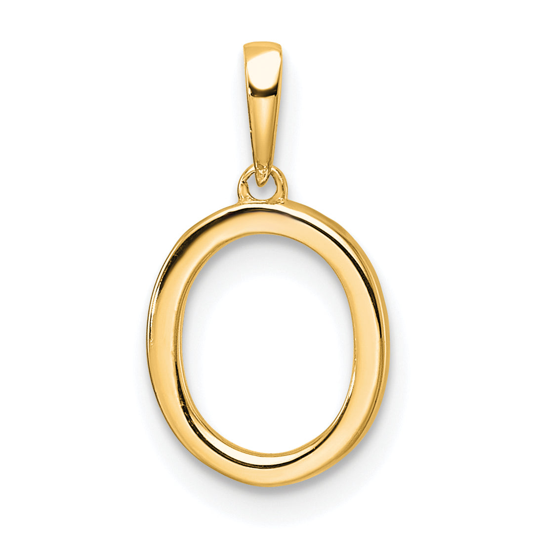 10K Yellow Gold 10K Diamond Letter O Initial Pendant