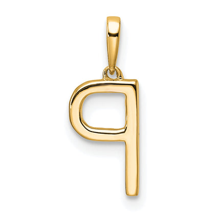 10K Yellow Gold 10K Diamond Letter P Initial Pendant