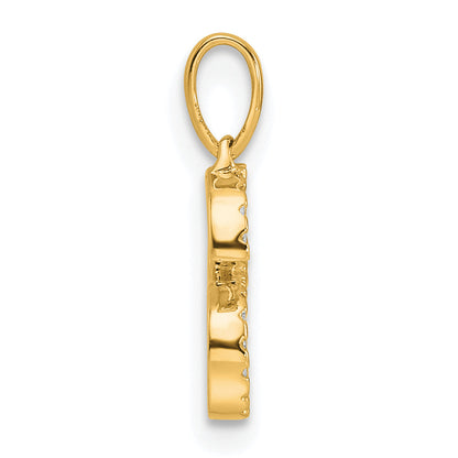 10K Yellow Gold 10K Diamond Letter S Initial Pendant