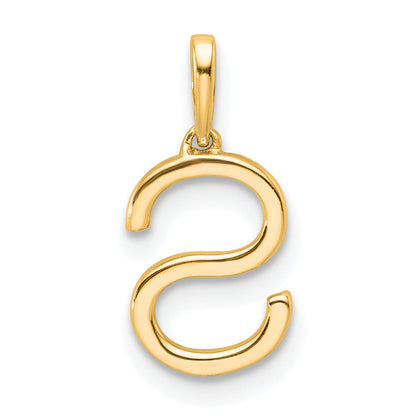 10K Yellow Gold 10K Diamond Letter S Initial Pendant