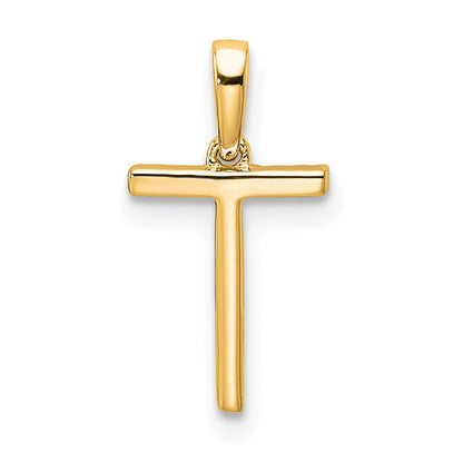 10K Yellow Gold 10K Diamond Letter T Initial Pendant