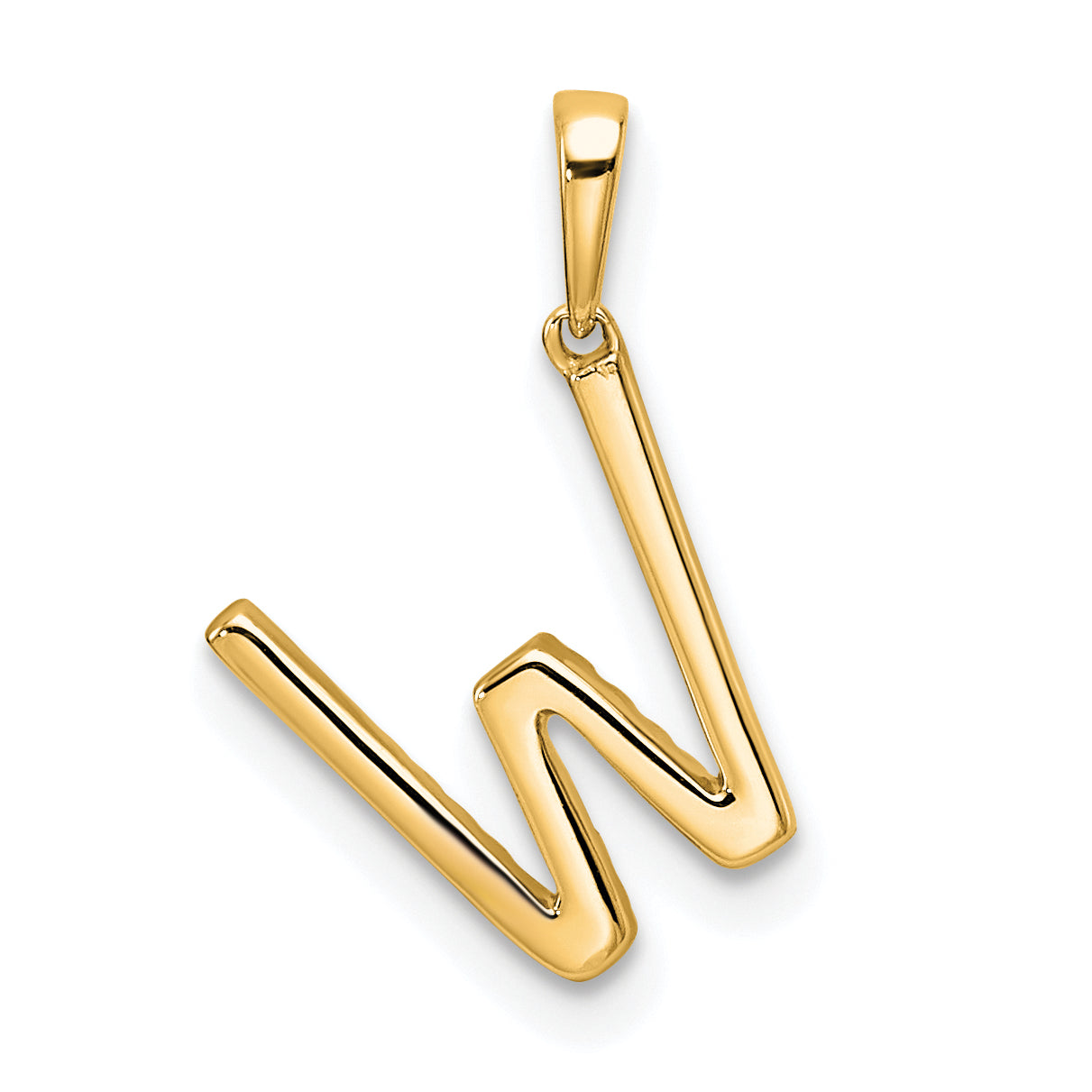 10K Yellow Gold 10K Diamond Letter W Initial Pendant