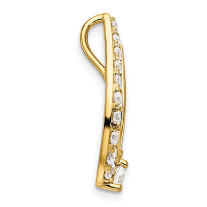 14k Yellow Gold 1 Ct. Lab Grown Diamond VS/SI+ G+ Teardrop Chain Slide Pendant
