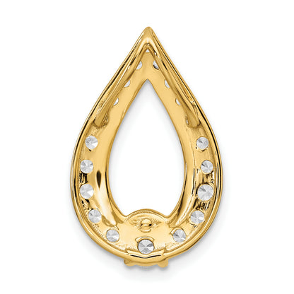14k Yellow Gold 1 Ct. Lab Grown Diamond VS/SI+ G+ Teardrop Chain Slide Pendant