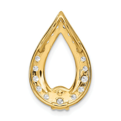 14k Yellow Gold 14k 1 carat Lab Grown Diamond VS/SI+ G+ Teardrop Chain Slide Pendant