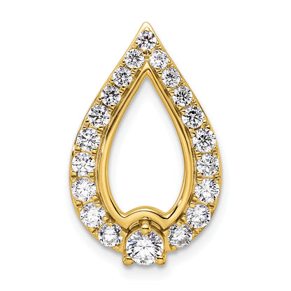 14k Yellow Gold 1 Ct. Lab Grown Diamond VS/SI+ G+ Teardrop Chain Slide Pendant