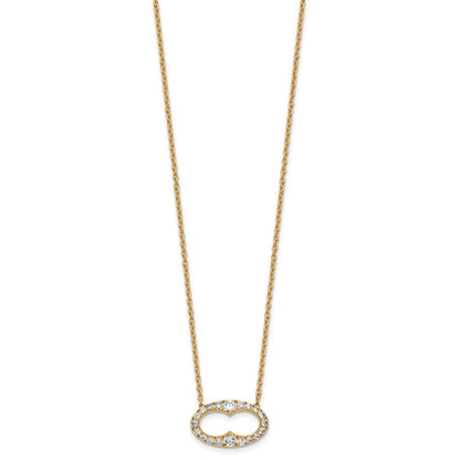 14k Yellow Gold 1 Ct. Lab Grown Diamond VS/SI+ G+ 18 inch Fancy Oval Necklace