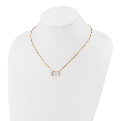 14k Yellow Gold 1 Ct. Lab Grown Diamond VS/SI+ G+ 18 inch Fancy Oval Necklace