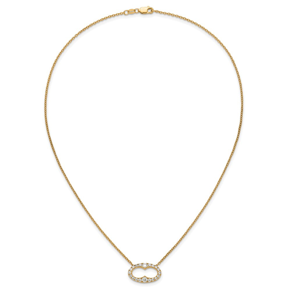 14k Yellow Gold 1 Ct. Lab Grown Diamond VS/SI+ G+ 18 inch Fancy Oval Necklace