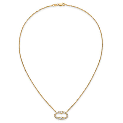 14k Yellow Gold 1 Ct. Lab Grown Diamond VS/SI+ G+ 18 inch Fancy Oval Necklace