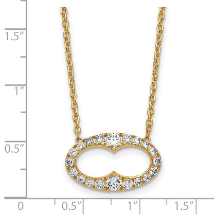 14k Yellow Gold 1 Ct. Lab Grown Diamond VS/SI+ G+ 18 inch Fancy Oval Necklace