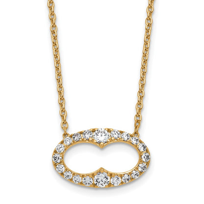 14k Yellow Gold 1 Ct. Lab Grown Diamond VS/SI+ G+ 18 inch Fancy Oval Necklace