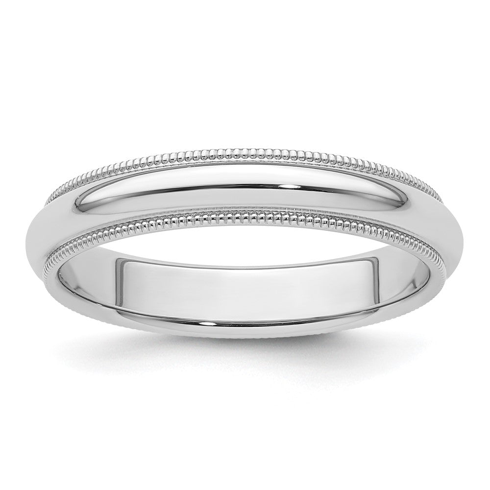 Platinum 4mm Polished Milgrain Comfort Fit Wedding Band